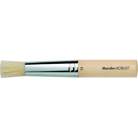 Pinceau en soie taille 14, pinceau en bois, pinceau à piquer pour les peintures textiles, acryliques et à l'huile, 01510000014