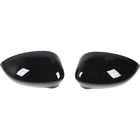 2 cubiertas para espejo retrovisor lateral de puerta, izquierda y derecha, para Fiat 500 (2007-2020), color negro brillante.