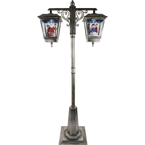Lampione doppia lanterna decorazione natalizia da interno ed esterno h 180 cm