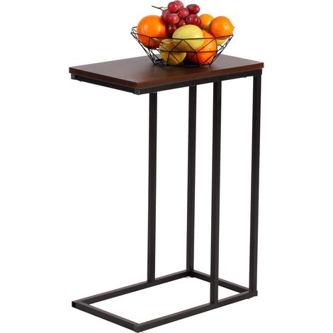 Woltu – Table basse fixe en MDF et métal – Dimensions 45x25x63.5 cm – Surface hydrofuge et résistante aux rayures – Idéale pour salon ou bureau (1/4)