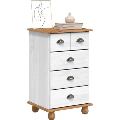 Maison Exclusive - Cassettiera ASKIM Bianco 45,8 x 40 x 79 cm Pino massello