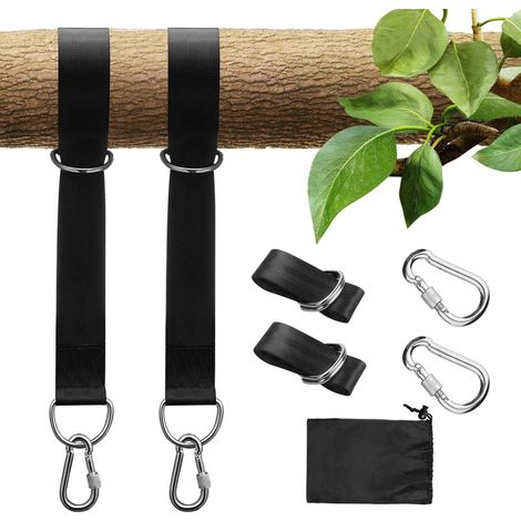 Colisal Tree Swing Hammock Hanging Straps Ropes with Hooks 2 Set 150×5m (1/5)