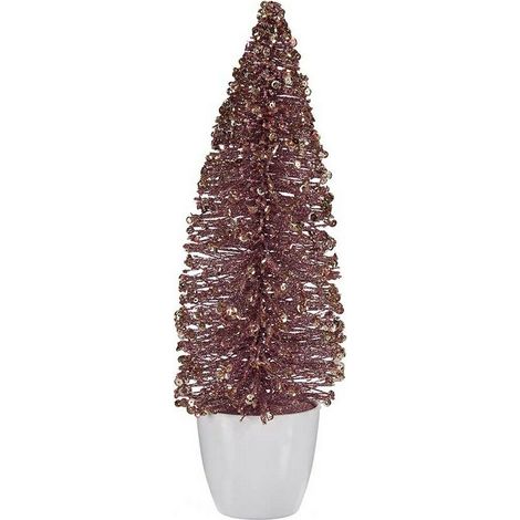 Albero di Natale - Medio - 10 x 33 x 10 cm - Rosa dorato - Eleganza chic