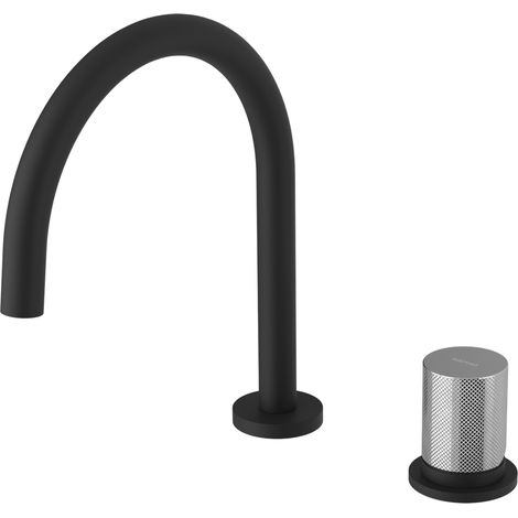 ULTRATAP Mitigeur de lavabo 2 trous, noir mat/chrome