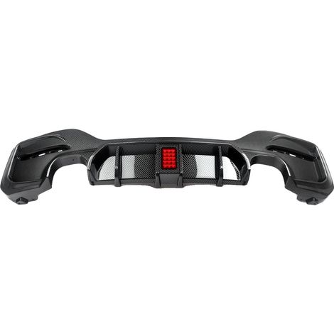 Difusor trasero, estilo M Performance, doble salida de escape LED, aspecto de fibra de carbono. (1/2)