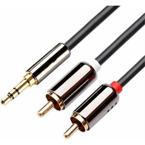 - Câble RCA RCA vers jack 3.5 HiFi aux câble audio RCA pour smartphones, tablettes, home cinéma, enceintes, hifi, TV, etc. 2M (1/4)