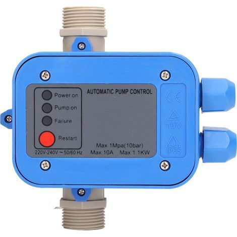Water Pump Pressure Control Switch 1.5bar‑3.0bar Waterproof Adjustable Controller Blue Gray 220V‑240V 1.1kw (1/5)