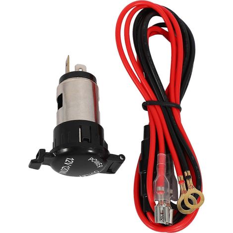 Adaptateur allume-cigare femelle universel étanche 12V-24V 120W pour voiture, avec capuchon de fermeture et kit de connexion électrique (noir) (1/5)