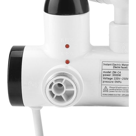Robinet Instantané avec Thermostat et Douchette Sans Marque EL3000 Alliage 304, 3000W, ABS, IPX4, 360° Rotation, Écran LED, 20.5x14.8x5.8cm Kit Complet: Robinet, Douchette, Flex, Instructions (1/5)