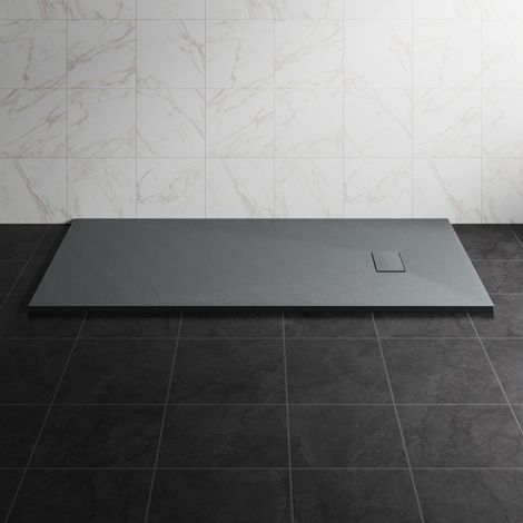 NRG 1700 x 900mm SMC Anthracite Rectangle Slate Effect Bathroom Shower Tray