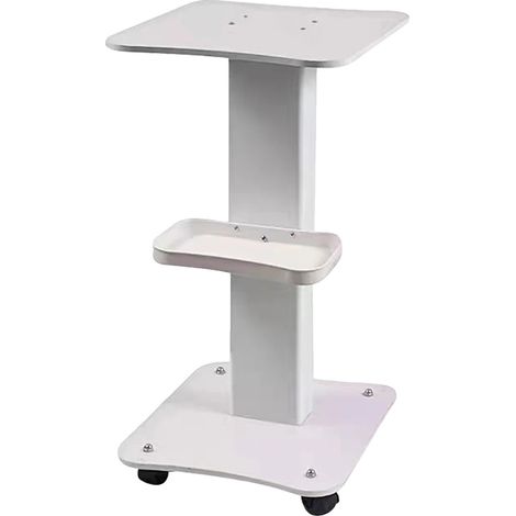 Chariot de salon, plateau grande capacité, roues silencieuses à 360°, BLANC (1/2)