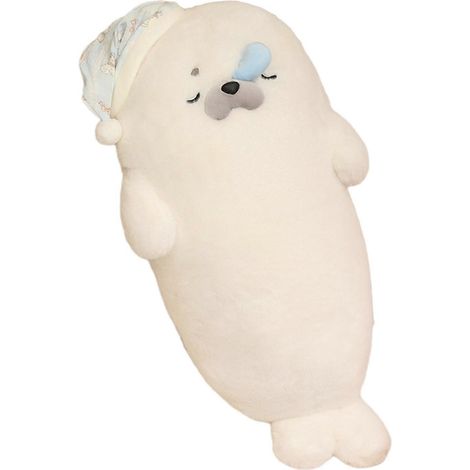 Oreiller en peluche phoque, animal en peluche phoque endormi avec accessoires amovibles, oreiller doux et câlin compatible avec (1/5)