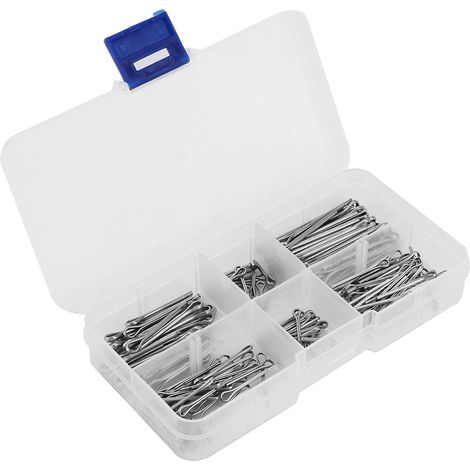 175 pièces assortiment de goupilles fendues en alliage de zinc, 5 types, quincaillerie de fixation (1/5)