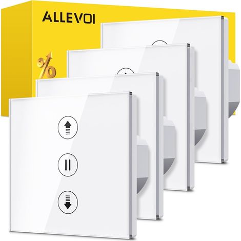 4 Pack Interrupteur Volet Roulant Connecté, Interrupteur Tactile de Stores Compatible avec / / , Contrôle de Pourcentage et Commande Vocale (Fil Neutre Requis) (1/5)