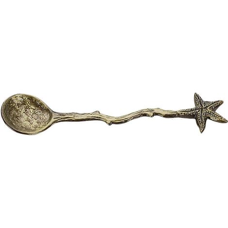 Cuillère à café vintage effet martelé en alliage de zinc, motif libellule, étoile et branche, cuillère à glace pour la cuisine YHCyanB (1/5)