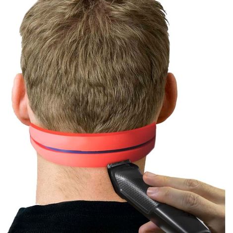 Gabarit de rasage pour la nuque, tondeuse à cheveux antidérapante, style barbier, coupe/taille/rasage mains libres, convient pour une coupe droite. (1/5)
