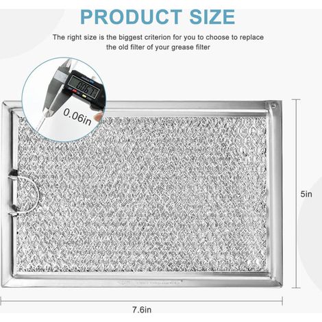 Ersatz-Aluminium-Fettfilter für GE-Mikrowellengeräte WB06X10309 / WB06X10359, hocheffizienter, waschbarer Filter, Küchenmikrowellenzubehör (1/4)