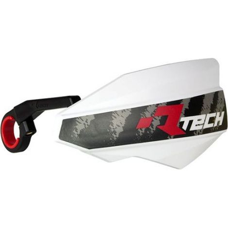 Protectores de manos blancos VERTIGO para bicicletas, RACETECH con soportes.