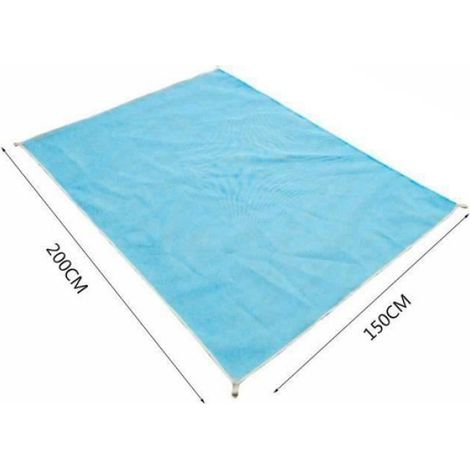 1 Serviette de plage XXL 200x150 cm, Anti-sable, Synthétique, Bleu, Plage (1/3)
