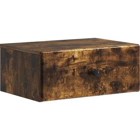 Wall-Mounted Bedside Cabinet Smoked Oak 49 x 34.5 x 20 cm vidaXL