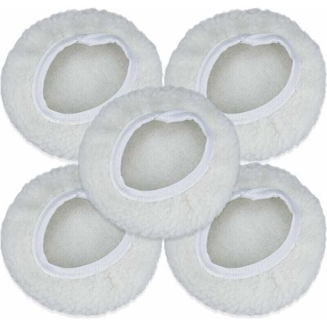 Lot de 5 Bonnet de Polissage, 125 150mm Kit Auto Disque Polissage Bonnet en Laine Tampons de Cirage pour la Plupart des Polisseurs de Voiture (1/5)