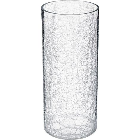 Vase en verre, effet verre glacé, 30 cm, Atmosphera