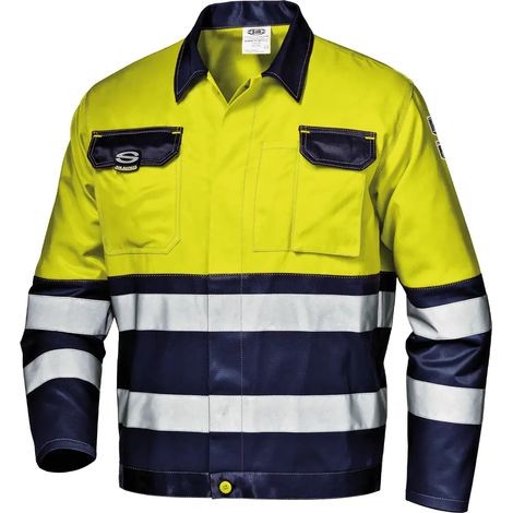SIR SAFETY SYSTEM MISTRAL COLOR Veste de travail haute visibilité jaune et bleu Taille 50