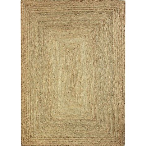 Tapis en jute tressé naturel 160x230 – 100% jute – Tressage artisanal – Ambiance bohème chic – Écoresponsable et durable – Thedecofactory