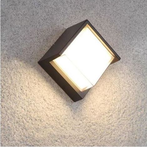 Applique Murale LED 12W Noire Carrée IP65 avec cache - Blanc Neutre 4000K - 5500K (1/5)