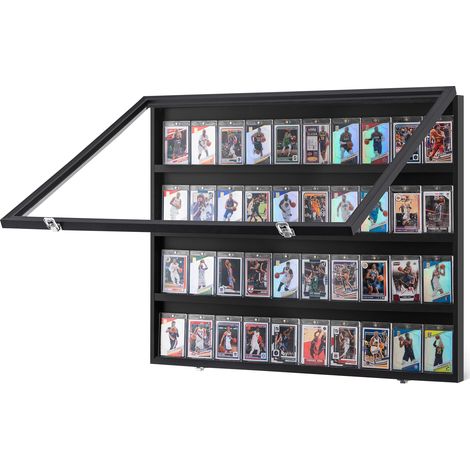 VEVOR Vitrina para 36 Tarjetas Deportivas con 98% de Protección UV, 775 x 617 x 55 mm, Vidrio de PC Transparente y Gabinete de Pared con Cerradura para Tarjetas Comerciales de Fútbol, Baloncesto (1/5)