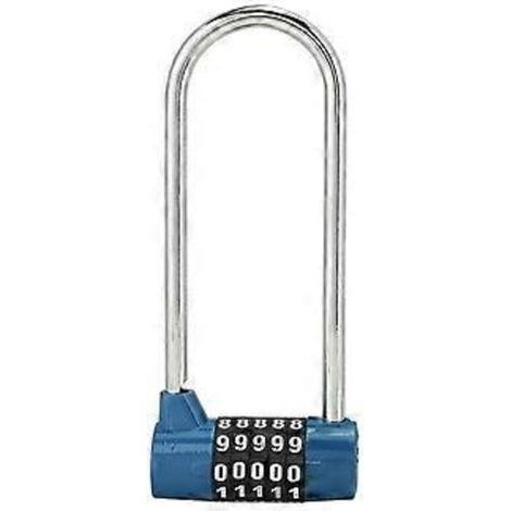 Candado de combinación de aleación de 5 dígitos, candado de seguridad en forma de U, candado extralargo para puertas de armarios o taquillas, candado de combinación reajustable, ideal para taquillas d (1/5)