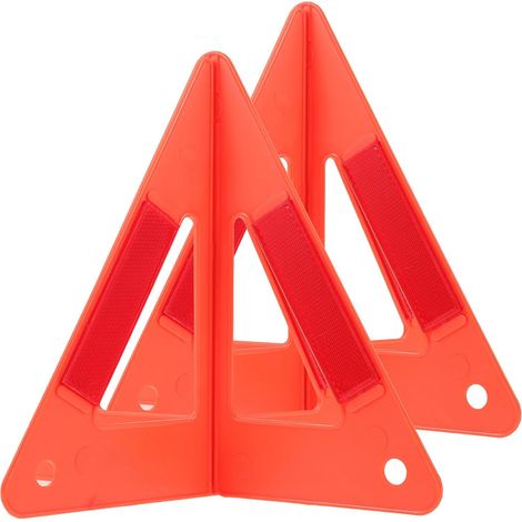2ensembles Triangle de Présignalisation Voiture Réfléchissant Kit de Sécurité Routière Signal Avertissement de Panne Pratique pour Assistance Routière Plastique Solide et Couleurs (1/5)