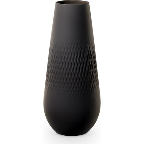 Collier Noir Vase Carré n°3, 11,5x11,5x26 cm, Porcelaine Premium, Noir (1/5)