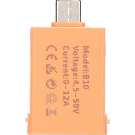 Testeur USB C de puissance multiprotocole, charge rapide, écran couleur, enregistrement max des données pour chargeurs, téléphones, ordinateurs, B10 orange (1/4)