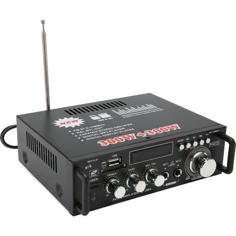 Amplificateur Stéréo Bluetooth 300W avec Port USB, Lecteur Carte SD, Télécommande et Écran LED pour Home Cinéma - Alimentation 220V EU (1/5)