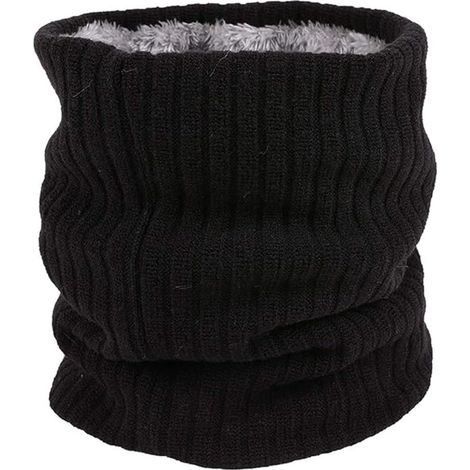 Tour de cou - Écharpe chaude et épaisse pour l'hiver - Ultra douce et chaude, idéale pour le vélo, la compétition et au quotidien par temps froid, noire (1/5)