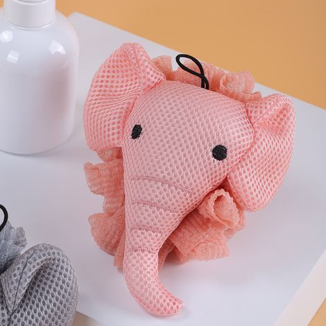 Éponge de bain exfoliante pour enfants avec un joli motif animalier, gommage corporel, boule de douche pour bébés, tout-petits et enfants, éponge de bain exfoliante douce, pouf en luffa au design colo (1/4)