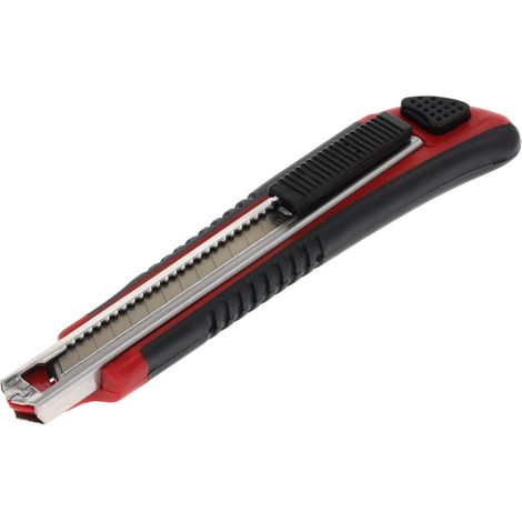 Gedore red Cuttermesser mit 5 Ersatzklingen, 9 mm breit, klein, Abbrechklingen, Metall, einhand, 145 mm lang, R93200010 (1/5)