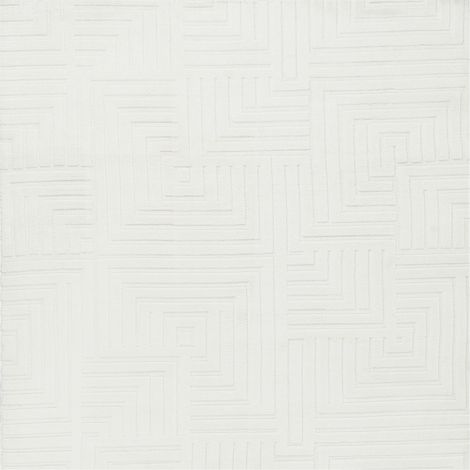 Area Rug Off-White Jacquard 160 x 160 cm Low Pile Square Shape Living Room Polyester Backing Modern TAMIREL (1/5)