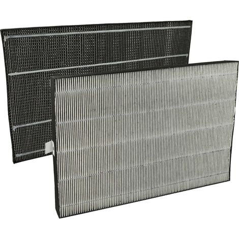 vhbw 2-teiliges Filter-Set Ersatz für Sharp FZ-A51 HFR für Luftreiniger / Luftwäscher - Aktivkohlefilter, HEPA-Filter