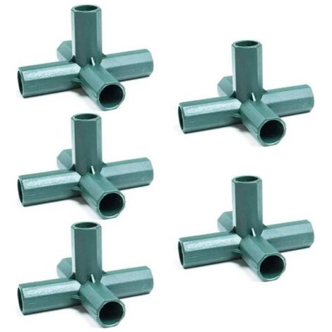 Lot de 5 Connecteurs De Cadre De Serre De 16 mm, 5 Voies connecteurs d'angle PVC, Accessoires De Connexion en Plastique De Serre, pour Cadre de Jardin Cages Ă Fruits ClĂŽtures Cadre de Serre-Karteo (1/5)