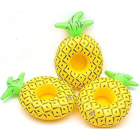 Bouée ananas pour boisson, porte-canette/gobelet Coca-Cola gonflable, station de flottaison pour enfants, idéale pour s'amuser dans l'eau. (1/5)
