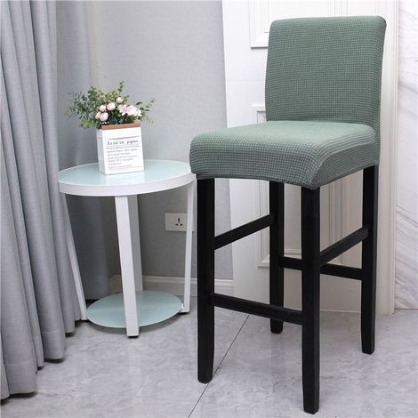 Stretch bar stool cover – Polyester coating – Machine washable – Splash guard – Set of 4 (Matcha green) (1/5)