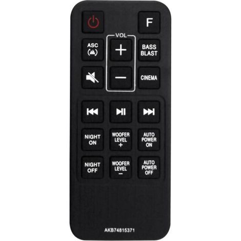 Télécommande - Pour Barre De Son LG - Modèles SJ3 SJ4 SPJ4B-W SK4D SL3D SPH4B-W SPJ4BW SPH4BW - Noir - 1 Pièce (1/4)