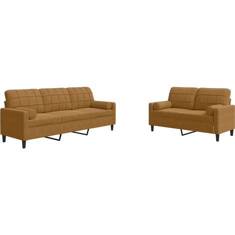 Maison Exclusive - Ensemble de canapés 2 pcs avec coussins et traversins velours (1/5)