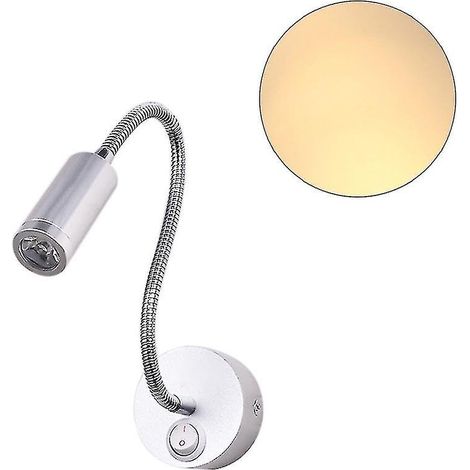 Lampe murale LED flexible 3W avec tuyau flexible, lampe de chevet réglable pour chambre, hôtel ou lecture (YGWL) (1/5)