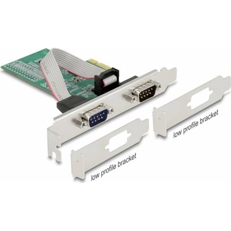 Delock 89555 2 ports Carte enfichable sérielle PCI-Express, RS232 PCIe x1 (1/4)