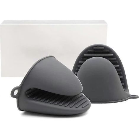 Gant de cuisine en silicone épais résistant à la chaleur pour la cuisson, la pâtisserie, les barbecues et les grillades (gris)