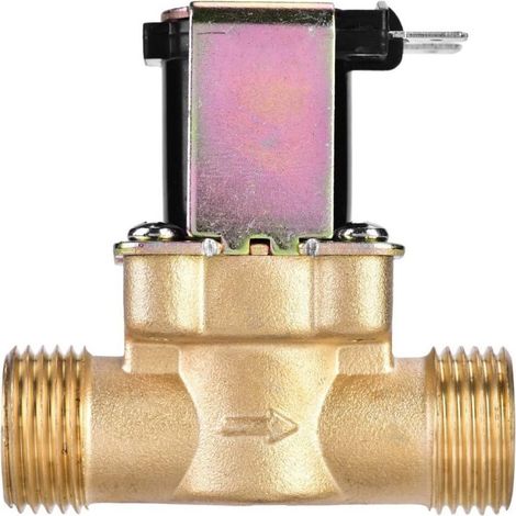 Électrovanne - Laiton - 1/2 Pouces - Normalement Fermée - 24 V DC - Pour Contrôle de Flux d'Eau - 1 Pièce (1/5)