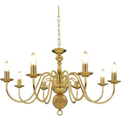 Kronleuchter Golden für 8 x E14 Glühbirnen (1/5)